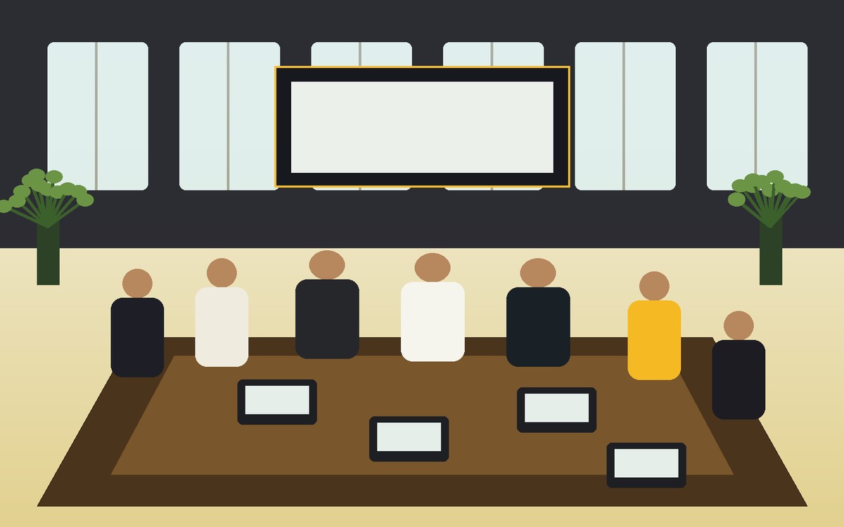 Modern boardroom setting