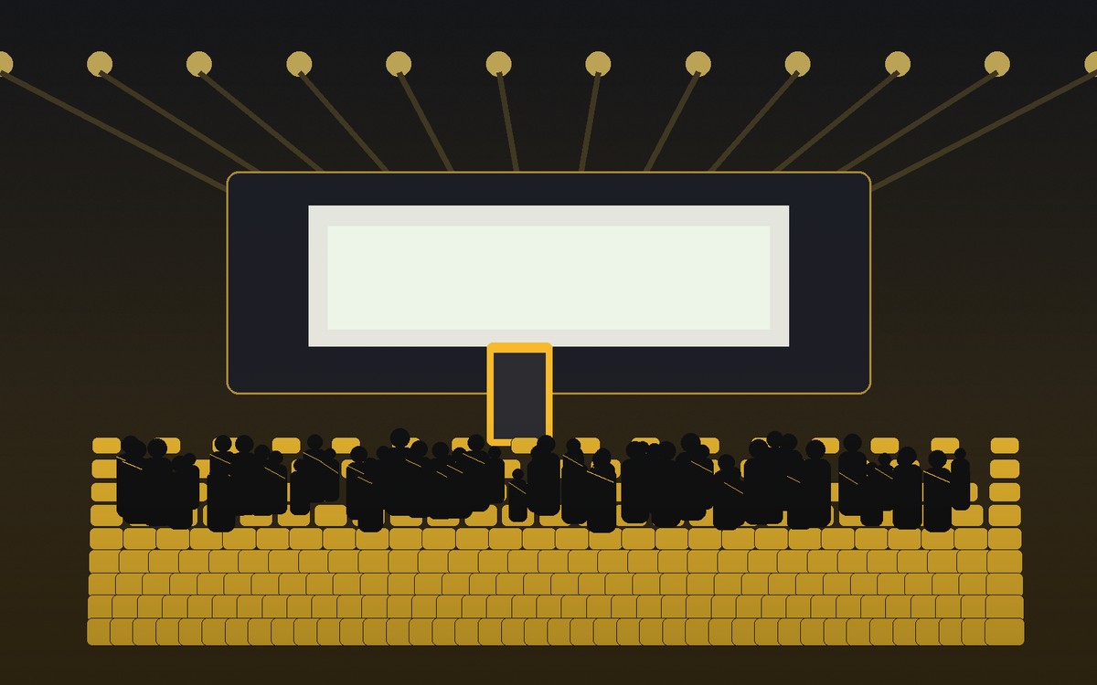 Conference hall with presentation setup